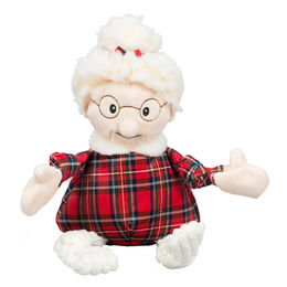 Produktbild von HuggleHounds Hundespielzeug Mrs. Claus Knottie Tartan Plaid Plüschspielzeug Größe S
