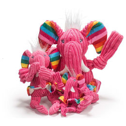 HuggleHounds Hundespielzeug Rainbow Elephant Knottie Plüsch für Welpen Größe XS Bunt – Bild 1 von 1