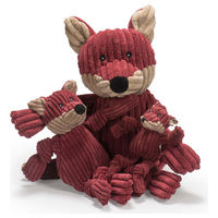 Produktbild von HuggleHounds Plüschspielzeug Fox Knottie für Welpen in Größe L aus Cord - 1 Stk.