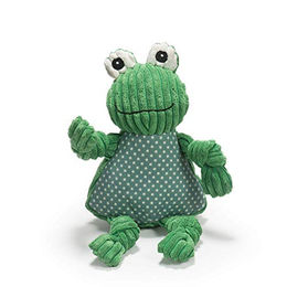 HuggleHounds Plüschspielzeug Frog Knottie für Hunde in Grün Größe L - 1 Stk. – Bild 1 von 6