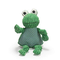 Produktbild von HuggleHounds Plüschspielzeug Frog Knottie für Hunde in Grün Größe L - 1 Stk.