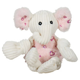 HuggleHounds Valentina Elephant Knottie Quietschspielzeug aus Plüsch für Welpen Größe S – Bild 1 von 3