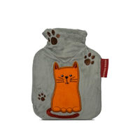 Produktbild von Hugo Frosch Mini-Wärmflasche mit Veloursbezug für Katzen Salbeigrün 0,2 l