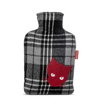 Produktbild von Hugo Frosch Wärmflasche Klassik mit schwarzem Flanellbezug für Katzen 1,8 l