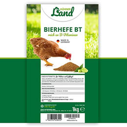 HÜHNER Land Bierhefe BT Futterergänzung für Hühner und Wachteln zur Unterstützung der Federbildung 1kg - 1 kg – Bild 1 von 5