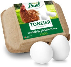 HÜHNER Land Keramik Land Toneier für Hühner und Geflügel Weiß 6 Stück – Bild 1 von 2