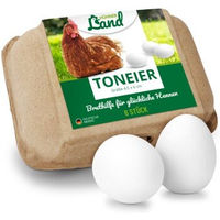 Produktbild von HÜHNER Land Keramik Land Toneier für Hühner und Geflügel Weiß 6 Stück