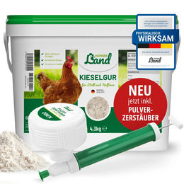 HÜHNER Land Kieselgur für Hühner und Wachtel 4,3 kg mit Pulverzerstäuber - 4,2 kg – Bild 1 von 6