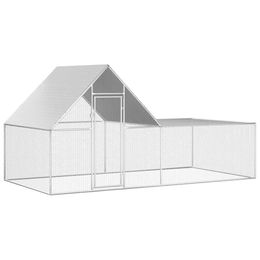 Hühnerstall und Geflügelvoliere aus verzinktem Stahl für Hühner und Kaninchen 4x2x2m – Bild 1 von 13