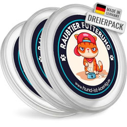 HUND IST KÖNIG Dosendeckel aus Kunststoff für Hundefutter und Katzenfutter transparent Natur 3 Stück – Bild 1 von 10