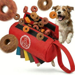 HUND IST KÖNIG Futterbeutel Hund Dummy Apportierbeutel aus Nylon in Rot Größe S - 0,7 l – Bild 1 von 8