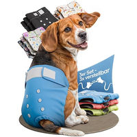 Produktbild von HUND IST KÖNIG Hundewindeln für Hündinnen Blau S, wasserdichte Läufigkeitshosen aus Polyester, 3 Stück