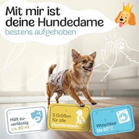 Produktbild von HUND IST KÖNIG Hundewindeln für Hündinnen, saugstarke Mikrofaser-Läufigkeitshose, XS, Beige, 3 Stück