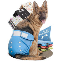 Produktbild von HUND IST KÖNIG Hundewindeln für Hündinnen, saugstarke und wasserdichte Läufigkeitshosen, Größe L, Blau, 3 Stück