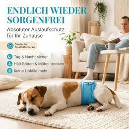 HUND IST KÖNIG Hundewindeln für Rüden S, waschbare und wasserdichte Windeln für kleine Hunde, 3 Stück – Bild 1 von 11