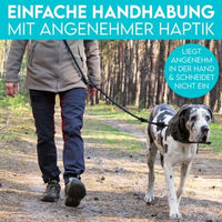 Produktbild von HUND IST KÖNIG Paracord Hundeleine schwarz verstellbar 2,3 m - 2,3 m