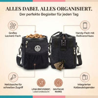 Produktbild von HUND IST KÖNIG Premium Leckerlibeutel für Hunde aus Baumwolle in Anthrazit und Schwarz