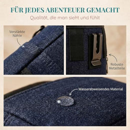 HUND IST KÖNIG Premium Leckerlibeutel für Hunde aus Baumwolle mit Kotbeutelspender in Blau/Türkis – Bild 1 von 8