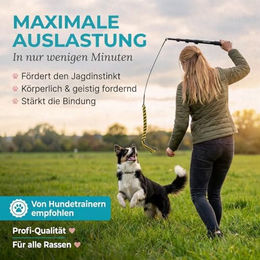 HUND IST KÖNIG Reizangel für Hunde aus Baumwolle inkl. 2 Tauen und Ersatzseil – Bild 1 von 10
