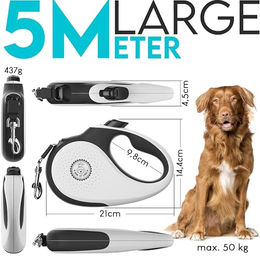 HUND IST KÖNIG Rollleine für Hunde in Schwarz/Weiß Größe L - 5 m – Bild 1 von 8
