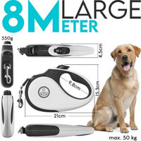Produktbild von HUND IST KÖNIG Rollleine für Hunde Schwarz Weiß XL - 8 m