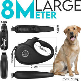 HUND IST KÖNIG Rollleine für Hunde Schwarz XL für große Rassen – Bild 1 von 2