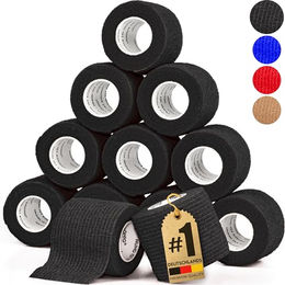 HUND IST KÖNIG Selbstklebende Bandage aus Baumwolle für Mensch und Tier Schwarz 12 Stück 5 cm x 47 m - 12 x 4,7 m – Bild 1 von 10