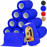 Produktbild von HUND IST KÖNIG Selbstklebende Bandage Blau aus Baumwolle für Mensch und Tier 12 Stück 10 cm x 47 m - 12 x 4,7 m
