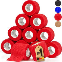 Produktbild von HUND IST KÖNIG Selbstklebender Verband aus Baumwolle für Mensch und Tier Rot 12 Stück 5 cm x 47 m - 12 x 4,7 m