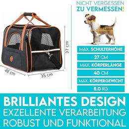 HUND IST KÖNIG Tragetasche für Hunde und Katzen kleiner Rassen aus Kunstleder in Größe M – Bild 1 von 6