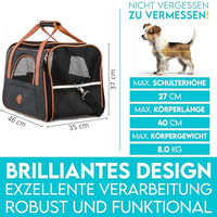 Produktbild von HUND IST KÖNIG Tragetasche für Hunde und Katzen kleiner Rassen aus Kunstleder in Größe M
