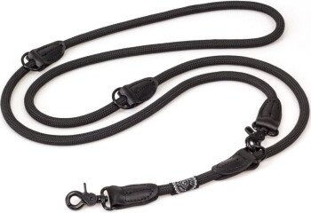 HUND IST KÖNIG Verstellbare Hundeführleine aus Seil Schwarz 2,3 m - 2,3 m – Bild 1 von 3