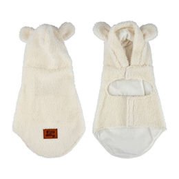 Hunde Teddyfleece Wintermantel mit Ohren in Creme Größe L - 1 Stk. – Bild 1 von 1