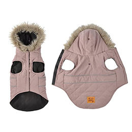 Hunde Winterjacke mit Kapuze Rosa Größe S – Bild 1 von 1