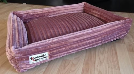 Hundebett Cavo von Hundebettenmanufaktur aus Velours in Rosa 60 cm x 50 cm – Bild 1 von 2