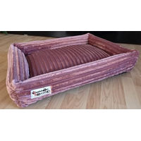 Produktbild von Hundebett Cavo von Hundebettenmanufaktur aus Velours in Rosa 60 cm x 50 cm