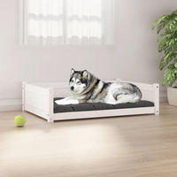 Produktbild von Hundebett furnicato aus Massivholz Kiefer in Weiß 105,5x75,5x28 cm