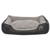 Produktbild von Hundebett furnicato mit gepolstertem Kissen aus Stoff Größe M Schwarz