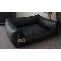 Produktbild von Hundebettenmanufaktur Hundebett aus Kunstleder für Hunde in Schwarz XS