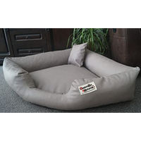 Produktbild von Hundebettenmanufaktur Hundebett Eckbett aus Kunstleder in Beige für erwachsene Hunde