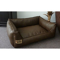 Produktbild von Hundebettenmanufaktur Hundebett für erwachsene Hunde aus Kunstleder in Braun Größe XS