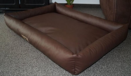 Hundebettenmanufaktur Hundebett PicoBello aus Kunstleder braun – Bild 1 von 3