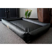 Produktbild von Hundebettenmanufaktur Hundebett PicoBello Hundesofa aus Kunstleder schwarz 80 cm x 60 cm