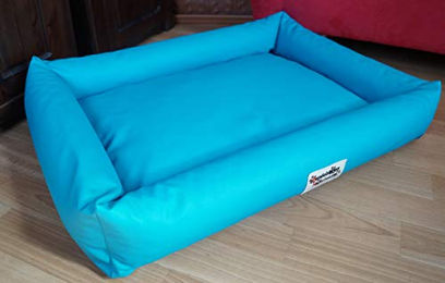 Hundebettenmanufaktur Hundebett PicoBello Hundesofa aus Kunstleder türkis 80 x 60 cm – Bild 1 von 2