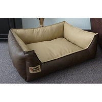 Produktbild von Hundebettenmanufaktur Hundekorb Hundesofa aus Kunstleder für alle Altersstufen in Braun oder Beige