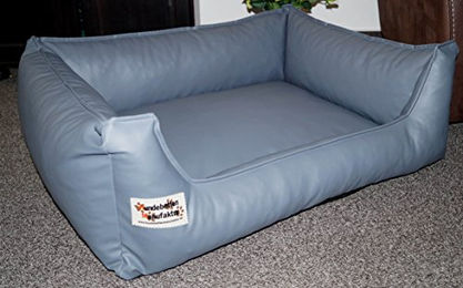 Hundebettenmanufaktur Hundekorb Hundesofa aus Kunstleder Grau XS – Bild 1 von 2
