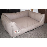 Produktbild von Hundebettenmanufaktur Hundekorb Hundesofa aus Kunstleder in Beige Größe XS