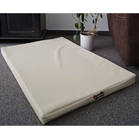 Produktbild von Hundebettenmanufaktur Orthopädische Hundematratze mit antiallergischer Kokosmatte aus Kunstleder Beige 60 cm x 40 cm