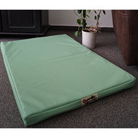 Produktbild von Hundebettenmanufaktur Orthopädische Hundematratze mit antiallergischer Kokosmatte aus Kunstleder Mintgrün 60 cm x 40 cm