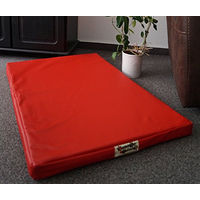 Produktbild von Hundebettenmanufaktur Orthopädische Hundematratze mit antiallergischer Kokosmatte aus Kunstleder Rot 60 cm x 40 cm